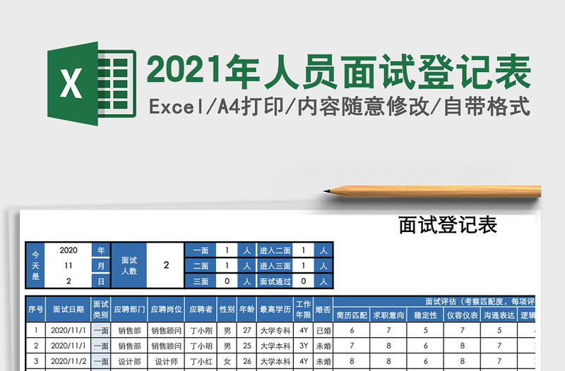 2025年人员面试登记表