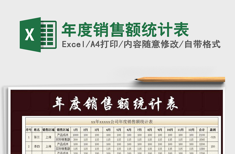 2025年度销售额统计表免费下载