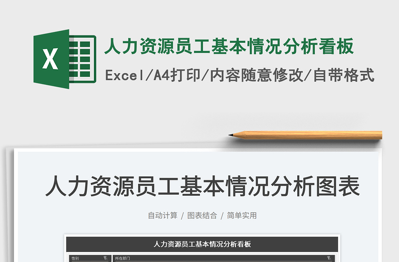 2024人力资源员工基本情况分析看板exce表格