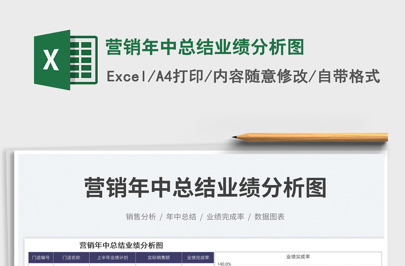 2025营销年中总结业绩分析图免费下载