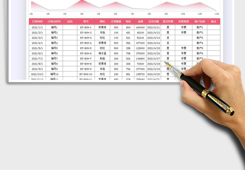 2025订单收入记账报-月统计免费下载