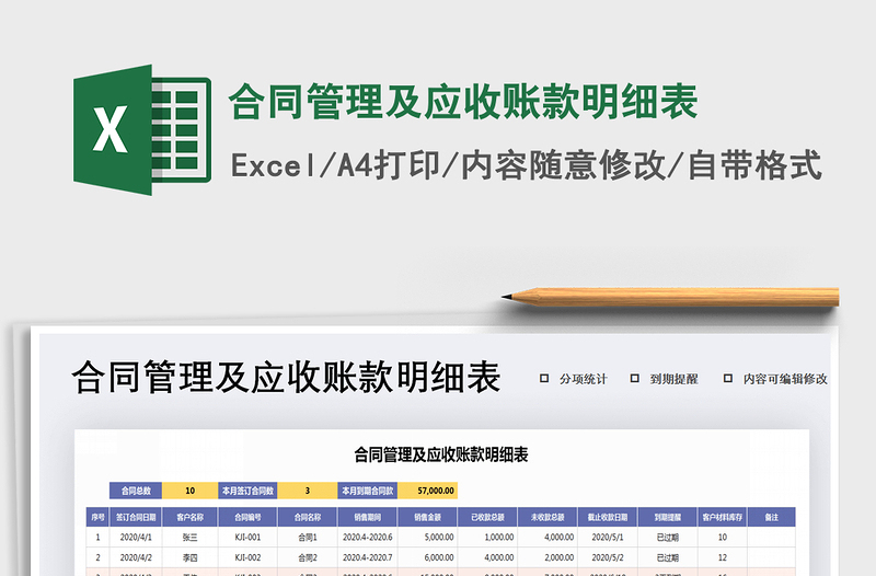 2025年合同管理及应收账款明细表