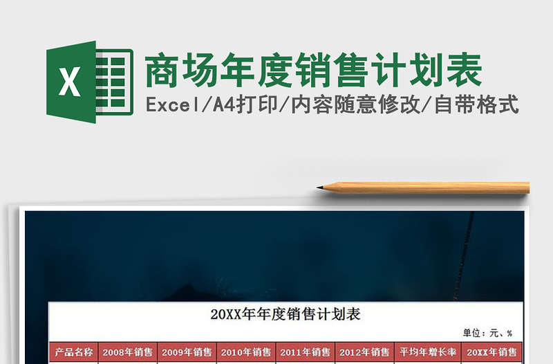 2025年商场年度销售计划表免费下载