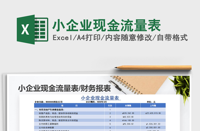 2025年小企业现金流量表