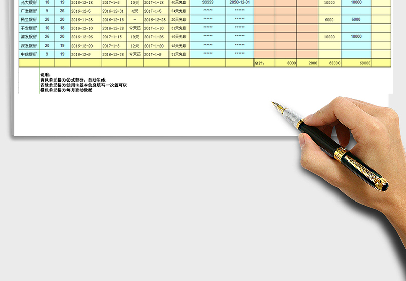 2024年个人信用卡管理(自动显示还款日，免息天数)免费下载