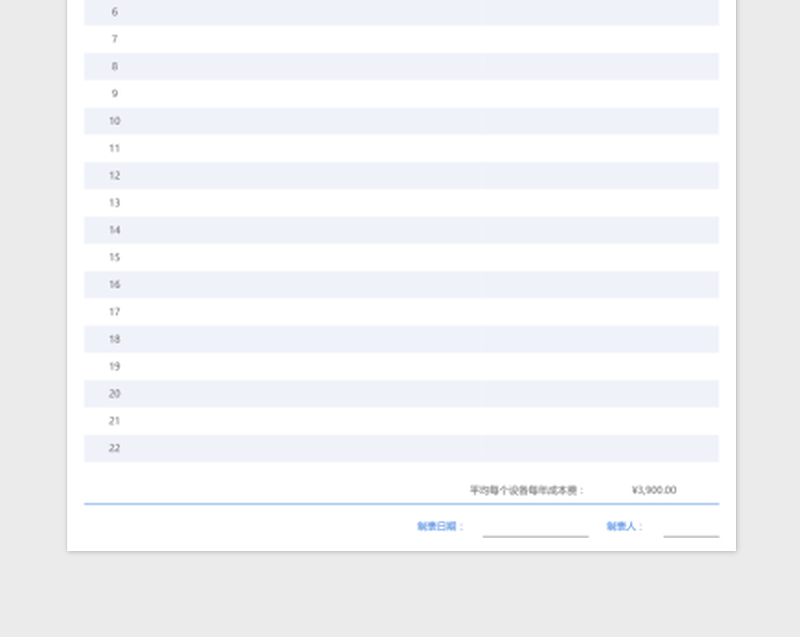 2025运维设备明细填报表免费下载