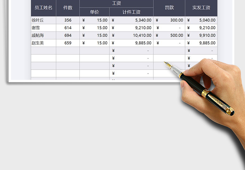 2025年会计报表工资结算