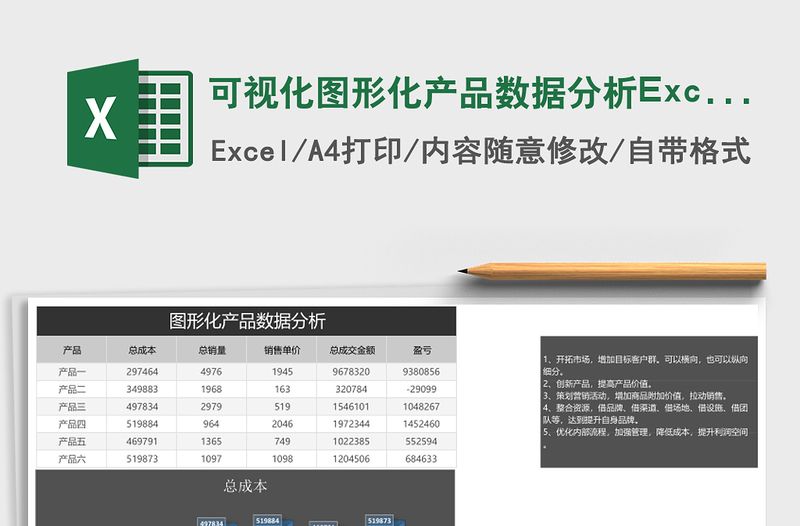2025可视化图形化产品数据分析Excel表格