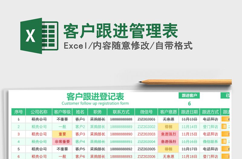 2025年客户跟进管理表