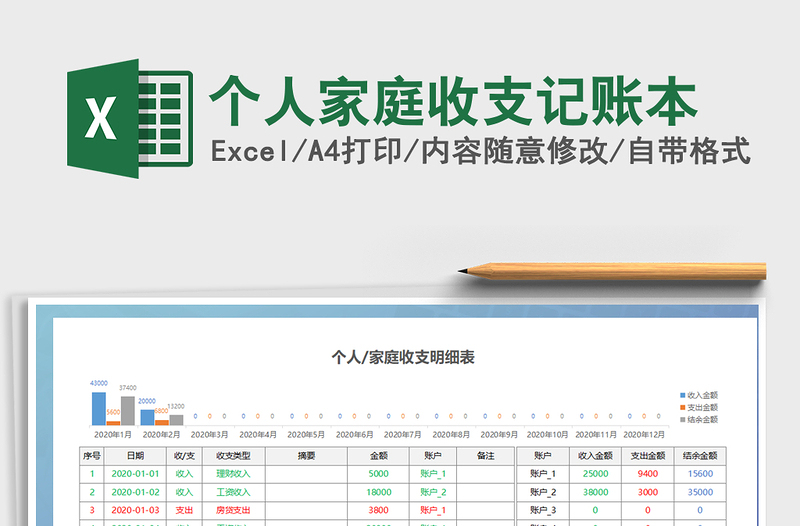 个人家庭收支记账本