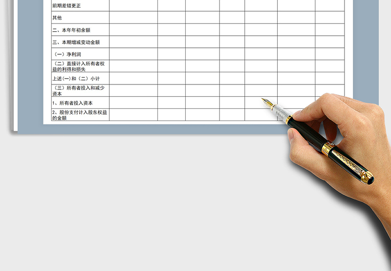 2024年所有者权益变动表excel表格