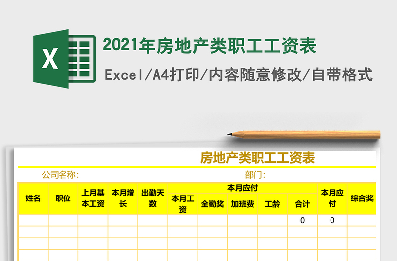 2025年房地产类职工工资表