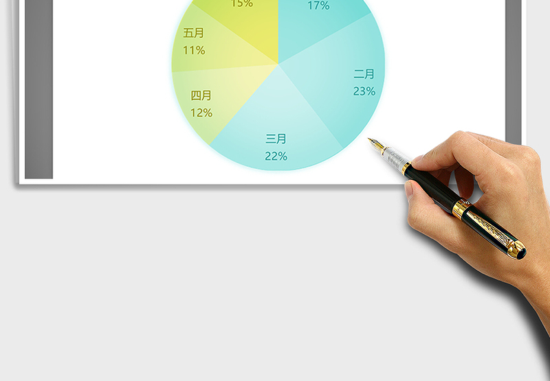 2025年青黄清新系列饼形图