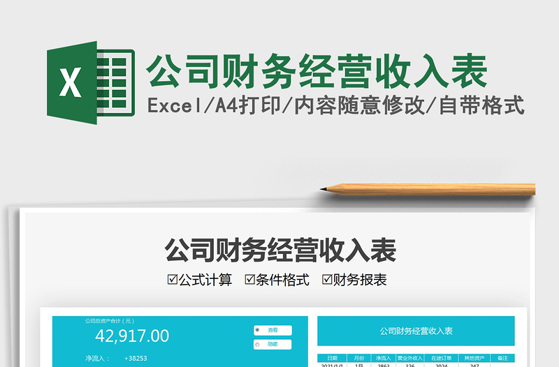 2025公司财务经营收入表免费下载