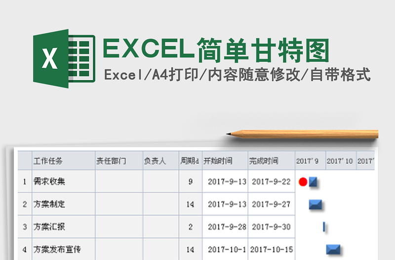 EXCEL简单甘特图exce表格