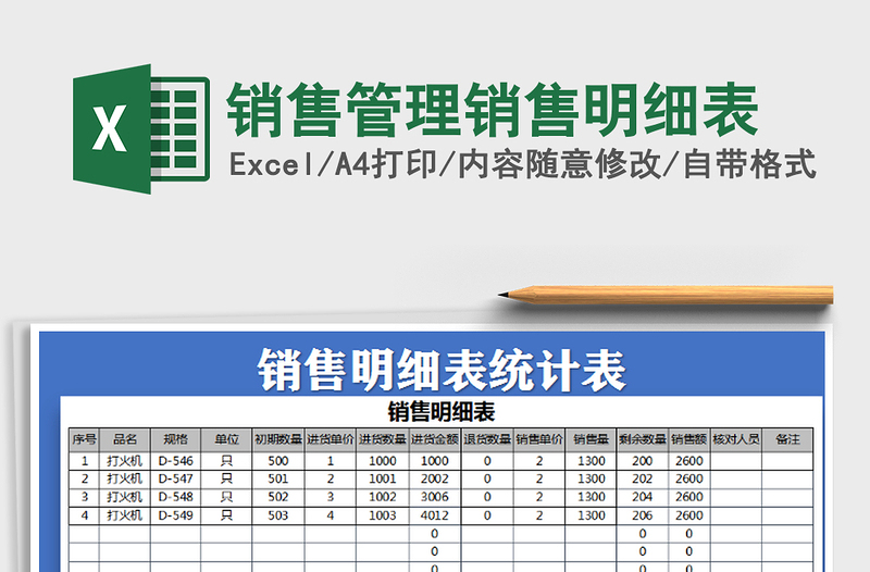 2025年销售管理销售明细表