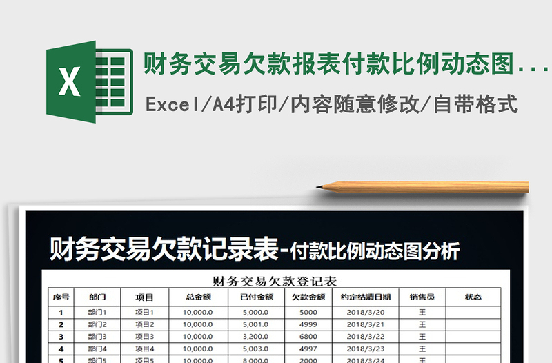 2025年财务交易欠款报表付款比例动态图分析