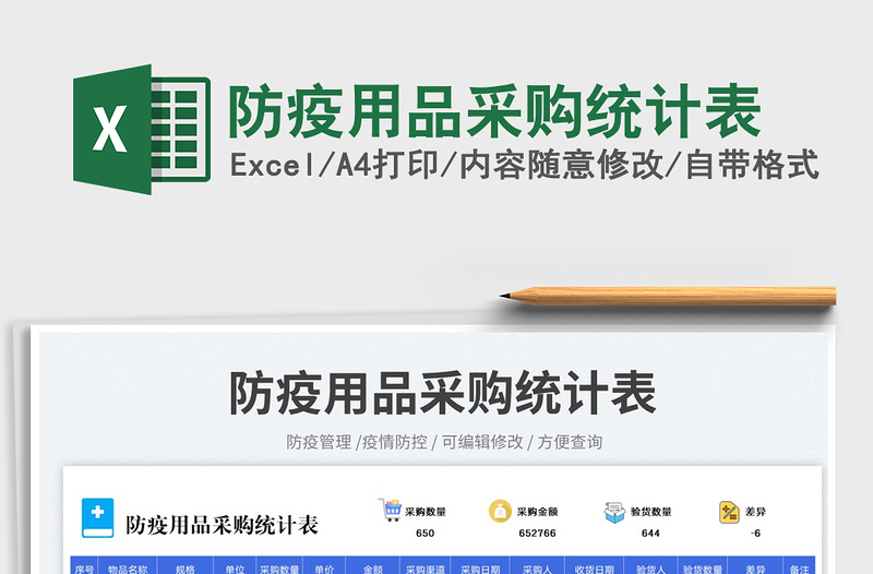 2025防疫用品采购统计表免费下载