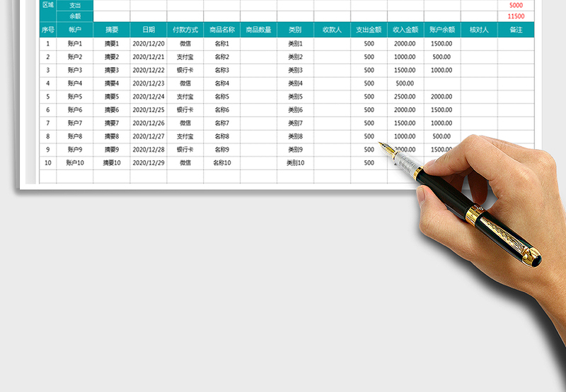 2025年收入支出表-公式自动计算