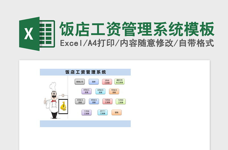 饭店工资管理系统下载excel模板