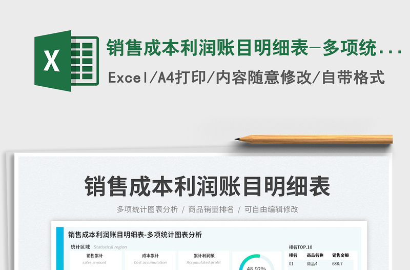 2025销售成本利润账目明细表-多项统计图表分析