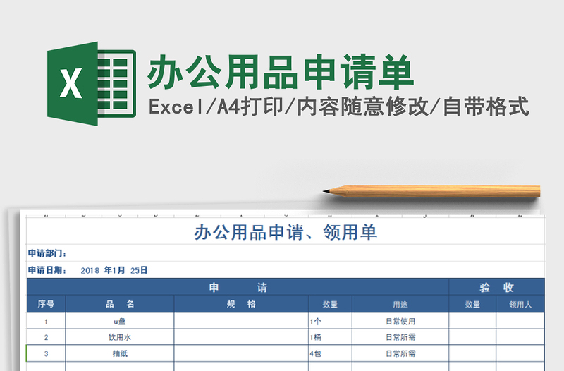 2025年办公用品申请单