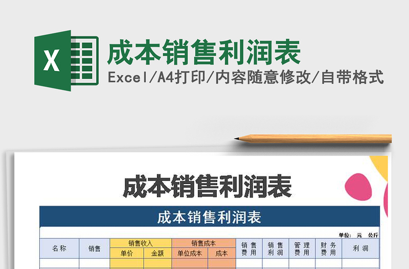 2025年成本销售利润表