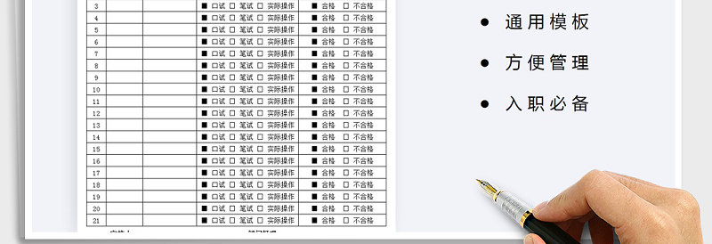 2025年培训考核记录表