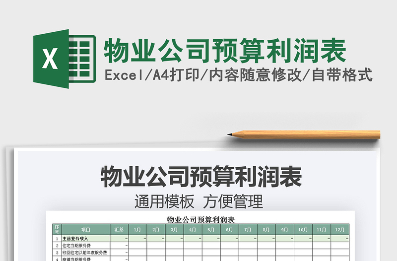 2025物业公司预算利润表免费下载
