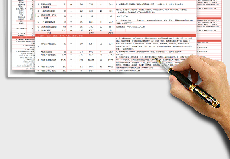 2024年装修预算表免费下载