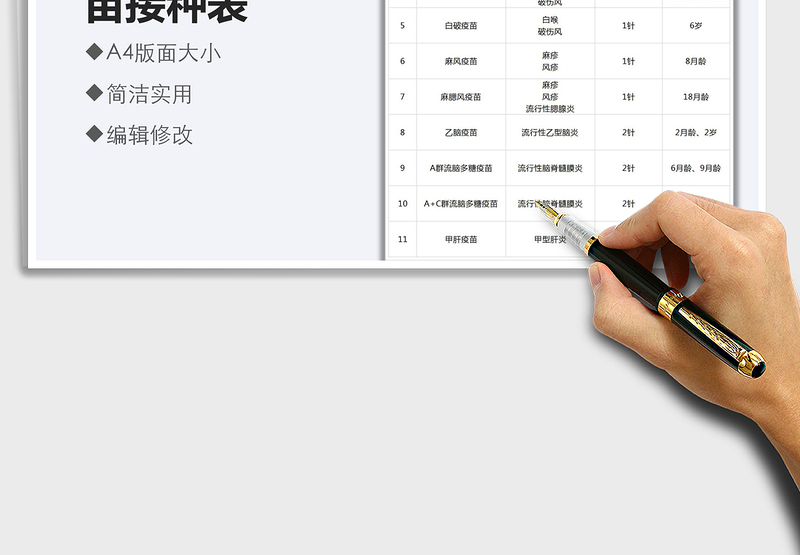 2025新生儿免费疫苗接种表免费下载