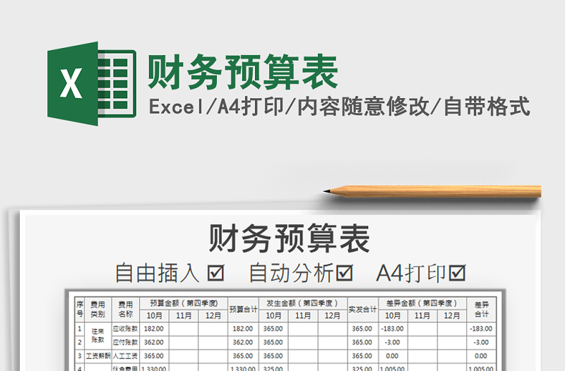 2025年财务预算表