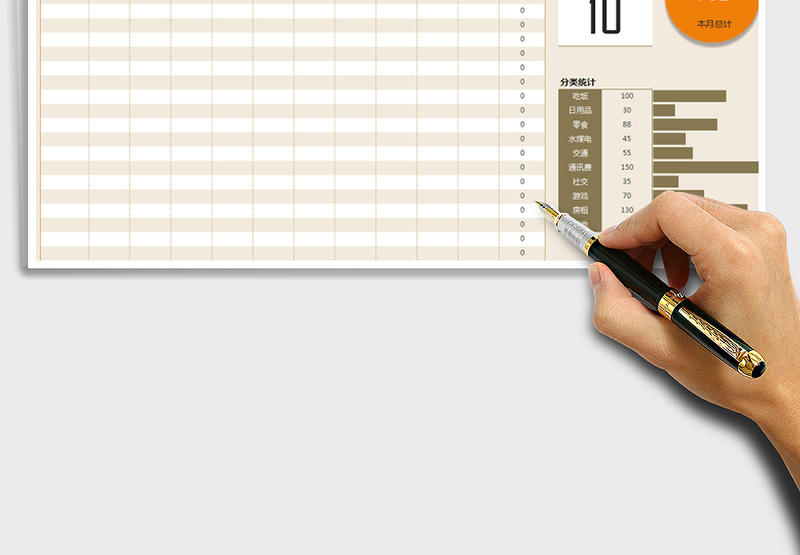 2025年支出记账 开支统计表（自动统计）