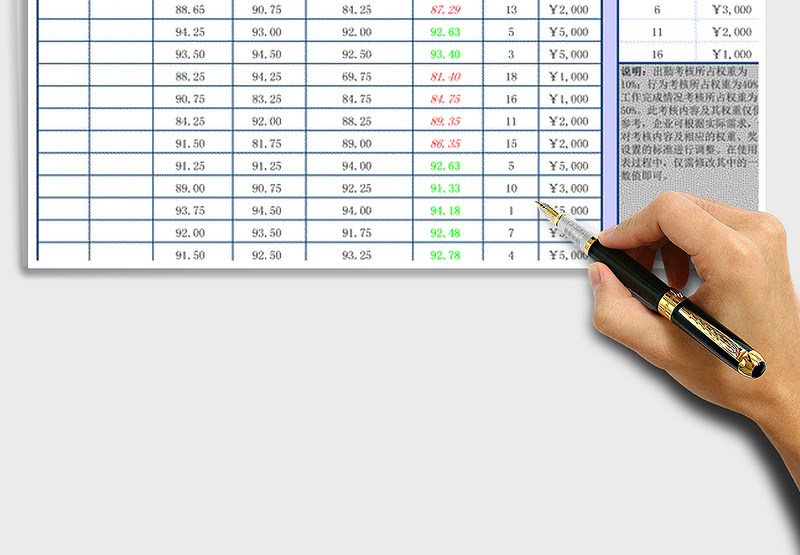 2024年年度考核及奖金计算表（含计算公式）exce表格免费下载