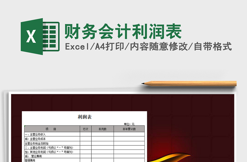 2025年财务会计利润表