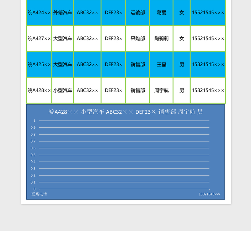 车辆资料表下载