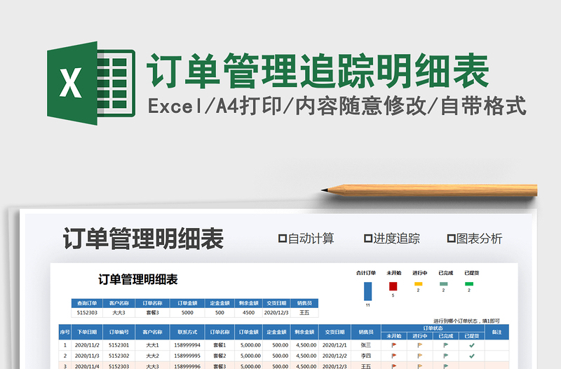 2025年订单管理追踪明细表