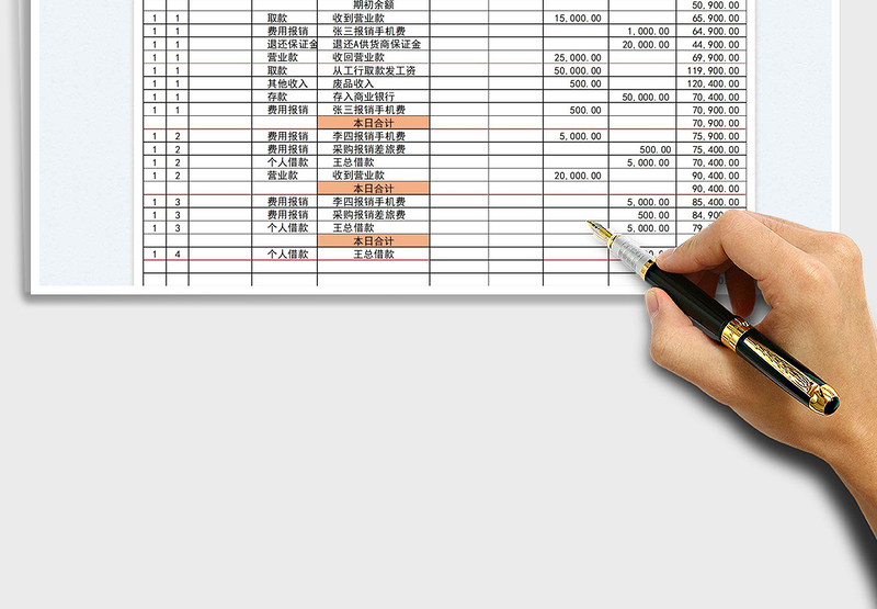 2025中小企业现金日记账表免费下载