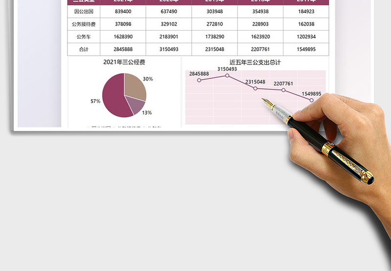 2025财务会计三公经费支出图表免费下载
