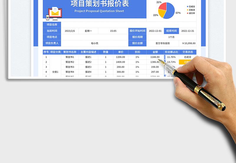 2025项目策划书报价表免费下载