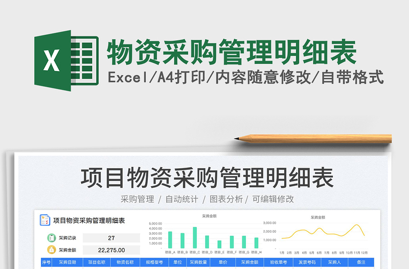 2025物资采购管理明细表免费下载