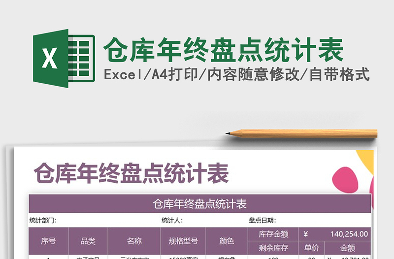 2025年仓库年终盘点统计表