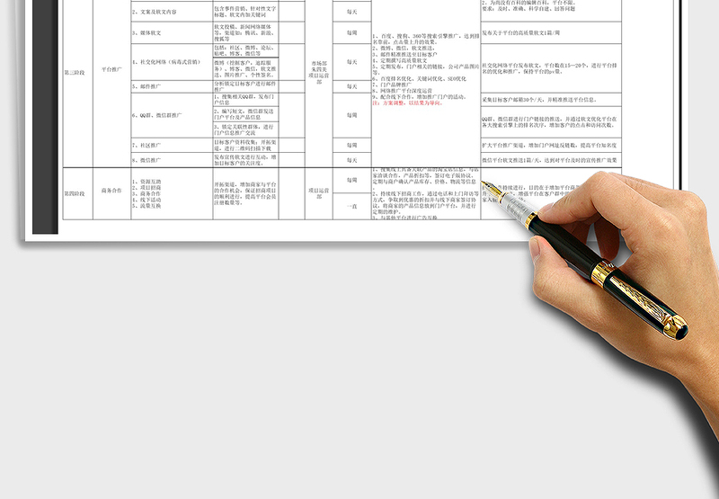 2024年新媒体运营推广计划表模板免费下载