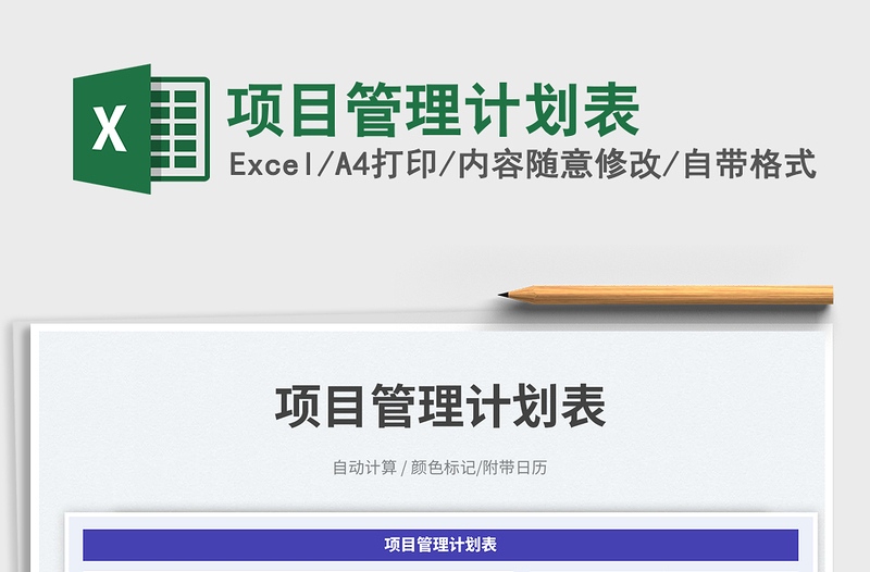 项目管理计划表excel表格