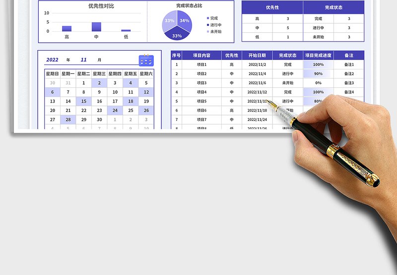 项目管理计划表excel表格