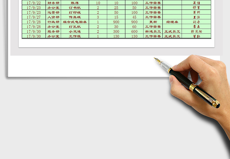 2025年办公用品领用记录表
