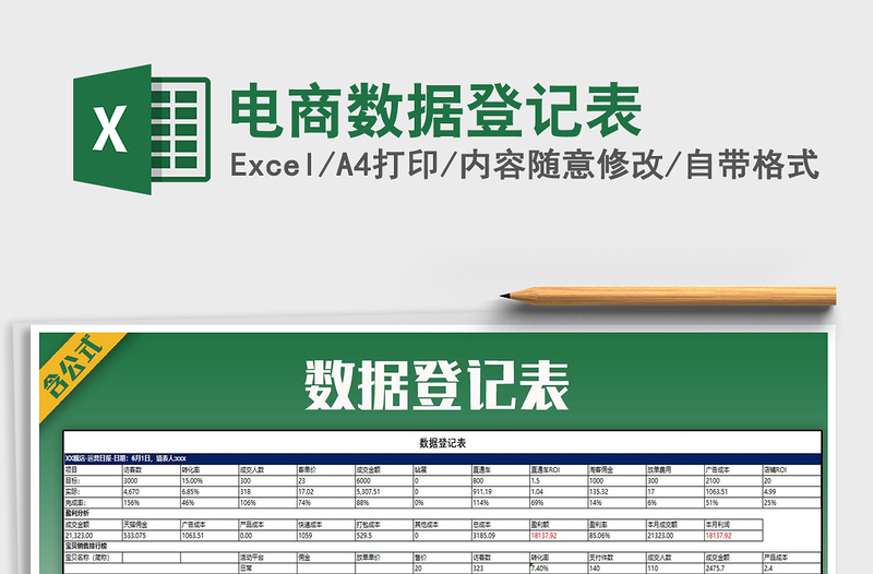 2025年电商数据登记表