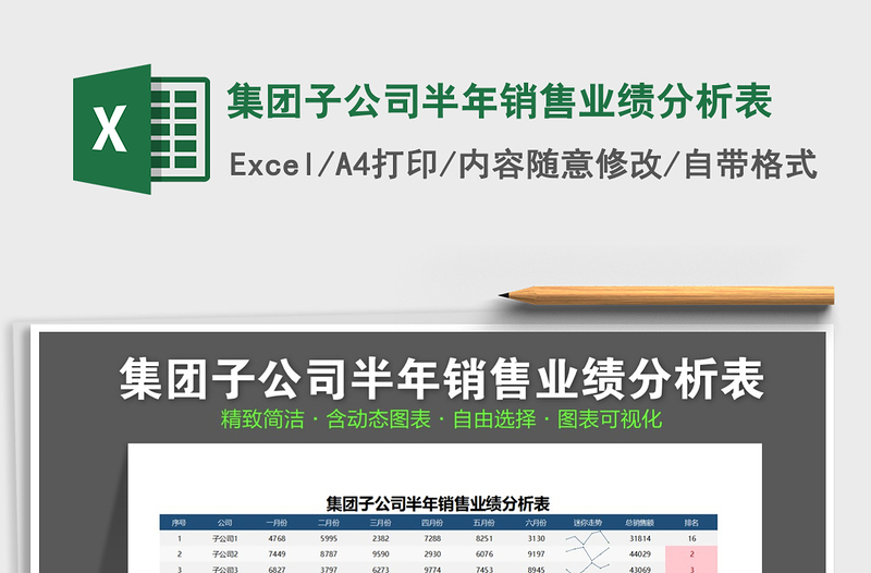 2025年集团子公司半年销售业绩分析表
