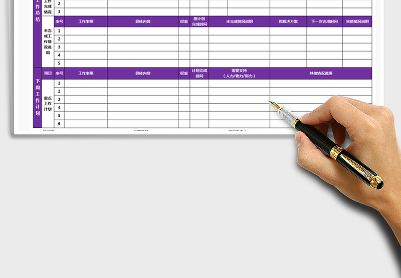 2025年周工作总结与计划表