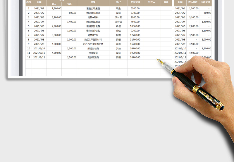 2025财务收支表-财务收据统计表免费下载